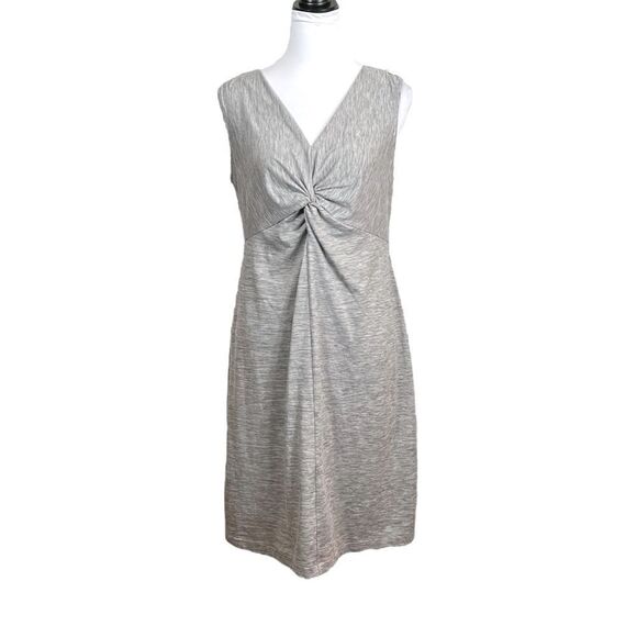 L.L. Bean Women’s Sleeveless V-Neck Heather Gray Dress, Size L - Picture 1 of 8